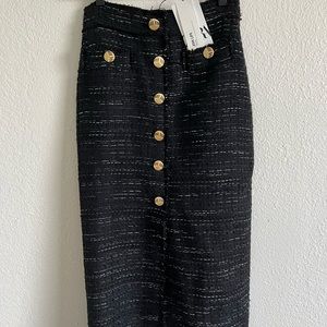 Zara tweed midi skirt